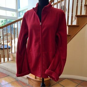 Merona Size Large women’s fleece jacket red/maroon
